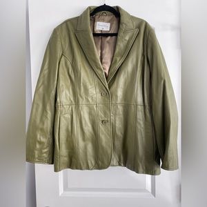 Pamela McCoy Green Leather Jacket